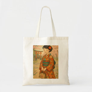 Sakura Path – Kimono Girl Tote Bag