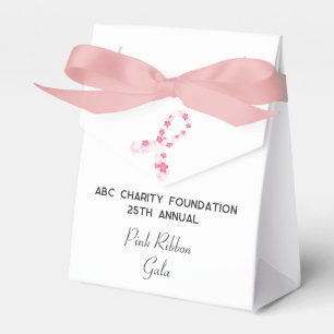 Sakura Pink Breast Cancer Fundraiser QR Code Favor Box