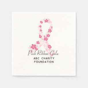 Sakura Pink Breast Cancer Fundraiser QR Code Napkin