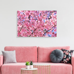 Sakura Pink Cherry Blossom Sky Canvas Print