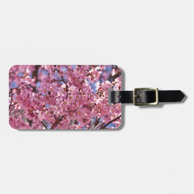 Sakura Pink Cherry Blossom Sky Luggage Tag (Front Horizontal)