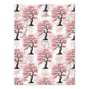 Sakura Pink Cherry Blossom Tree Design  Photo Print