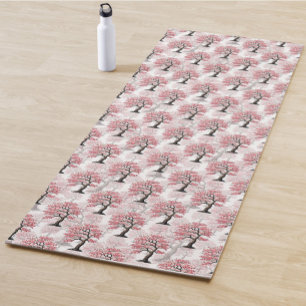 Sakura Pink Cherry Blossom Tree Design Yoga Mat