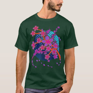 Sakura Pink Flower Japan Vaporwave 90s Art Cherry  T-Shirt