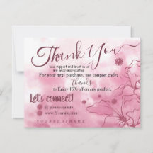 Sakura Pink  - Thank You for your Order Card
