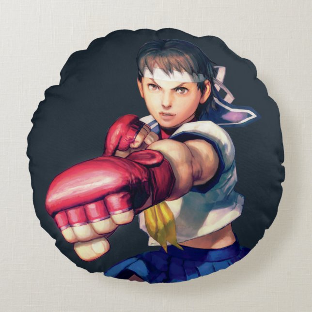 Sakura Punching Round Pillow (Front)
