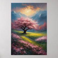 Sakura Reverie, affiche d'Art numérique