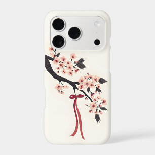 Sakura Ribbon Branch iPhone Case   Cherry Red Bow