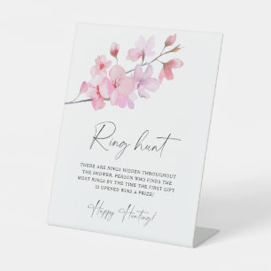 Sakura - Ring hunt bridal shower game Pedestal Sign