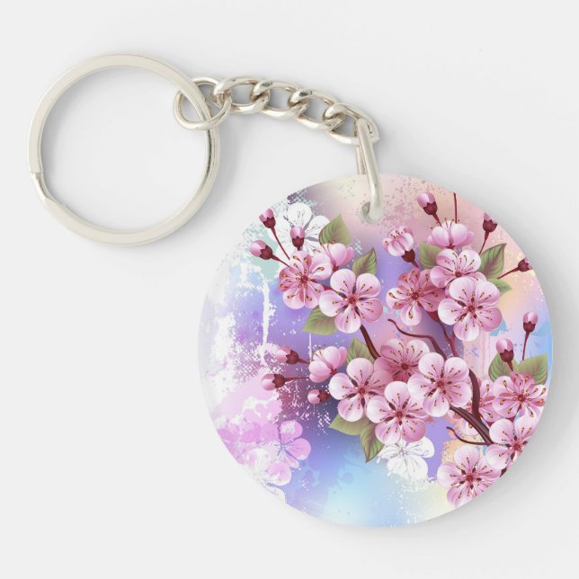 Sakura rose sur la peinture Arrière - plan (Devant)