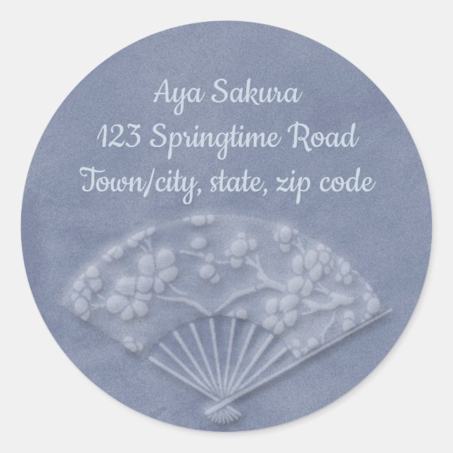 sakura sensu - classic round sticker (Front)