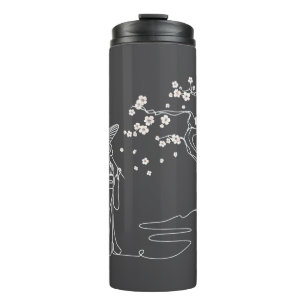 Sakura Serenity: Kimono Woman Thermal Tumbler