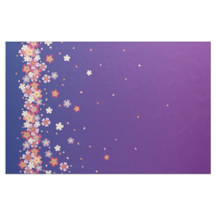 Sakura Showers Dreamy Blue & Purple Kimono Style Fabric