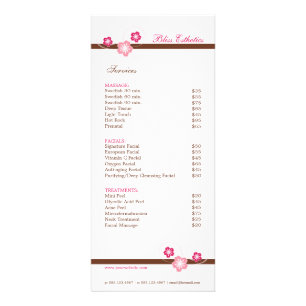Sakura Spa Menu Modèle - Double face
