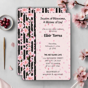 Sakura Spring Cherry Blossoms Baby Shower Invitation