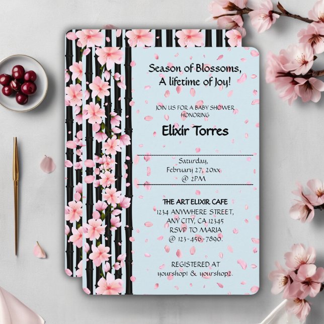 Sakura Spring Cherry Blossoms Baby Shower Invitation (Creator Uploaded)