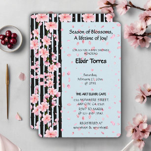 Sakura Spring Cherry Blossoms Baby Shower Invitation