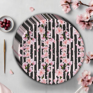 Sakura Spring Cherry Blossoms Baby Shower Paper Plate