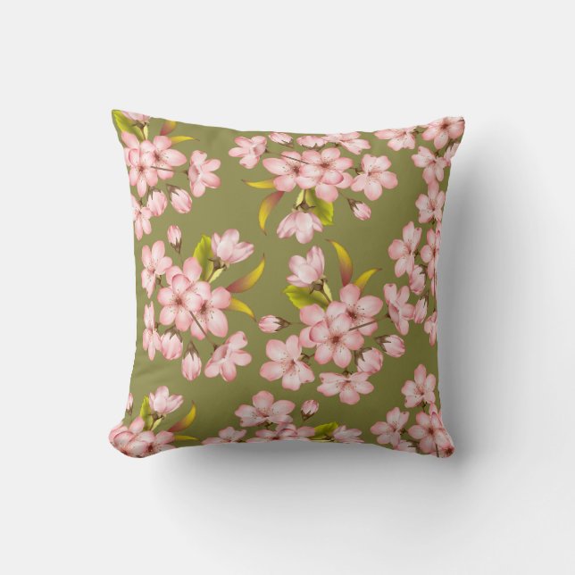 Sakura Springtime  Throw Pillow (Front)