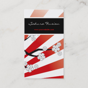 Sakura Sunrise White Cherry Blossoms Flowers Zen Business Card