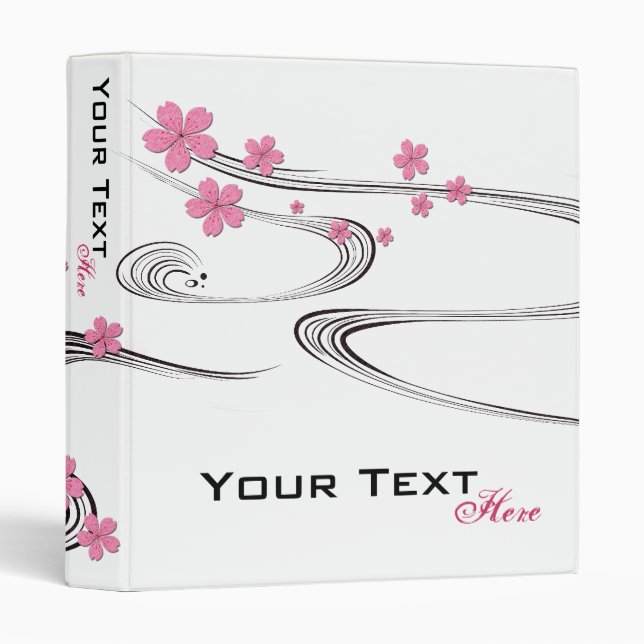 Sakura sur le fleuve - Classeur design japonais (Devant/Côté)