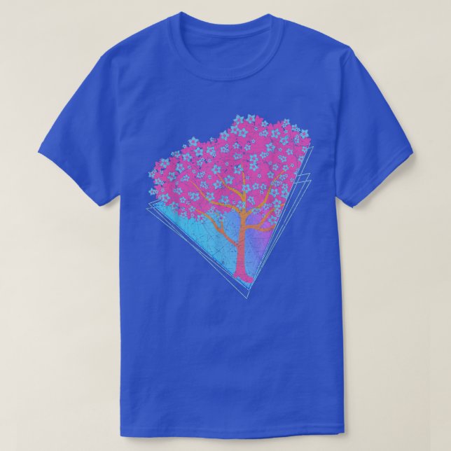 Sakura Synthwave Japan Vaporwave 90s Art Cherry Bl T-Shirt (Design Front)