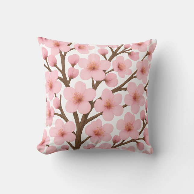 Sakura Throw Pillow (Front)