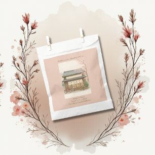 sakura traditional tea house destination wedding favour bag