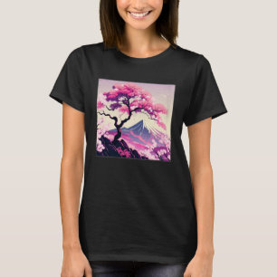 Sakura Tree Cherry Blossom Illustration Scenery Wo T-Shirt