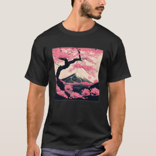 Sakura Tree Cherry Blossom Illustration Scenery Wo T-Shirt