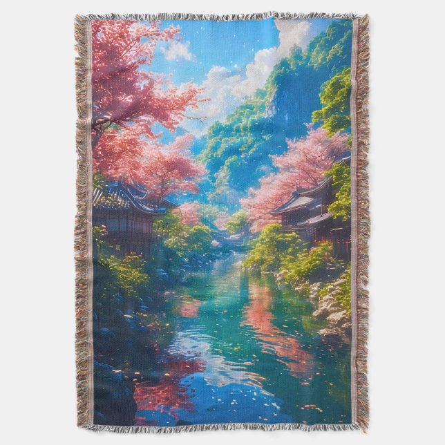 Sakura Utsuru Seiryū  Throw Blanket (Front Vertical)