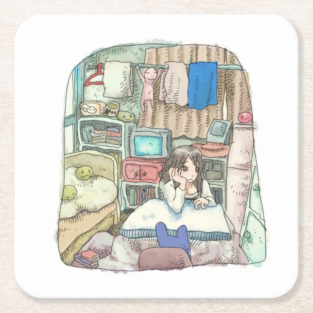 Sakusai Square Paper Coaster (Front)