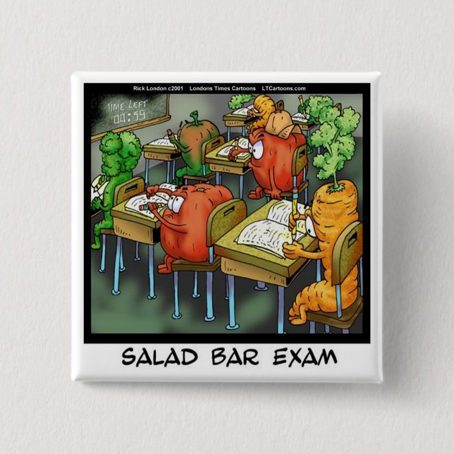 Salad Bar Exam Funny 2 Inch Square Button (Front)