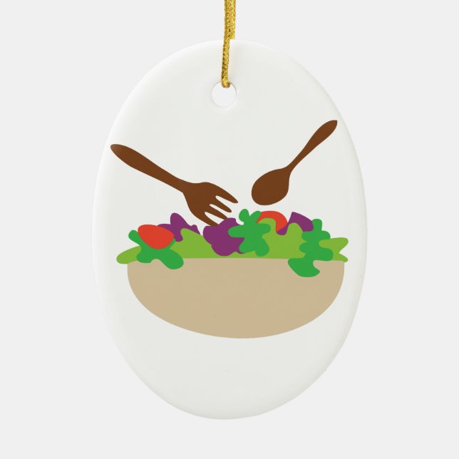 Salad Bowl Ceramic Ornament (Front)