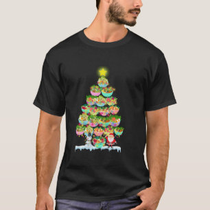 Salad Lover Xmas Lighting Santa Salad Christmas Tr T-Shirt