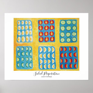 Salad Preparation Painting Poster