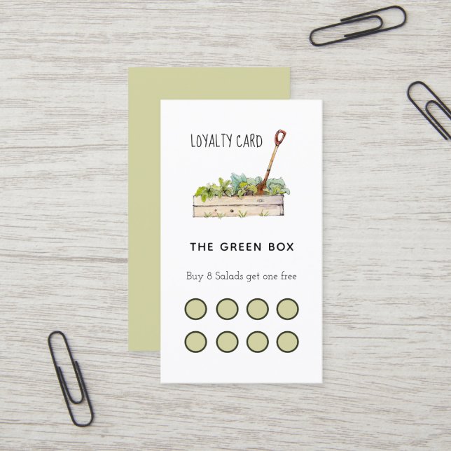 Salad restaurant loyalty card (Front/Back In Situ)