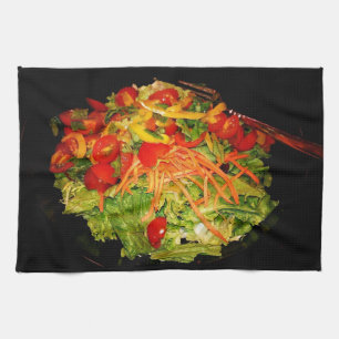 Salad Tomato Carrot Lettuce Kitchen Towel