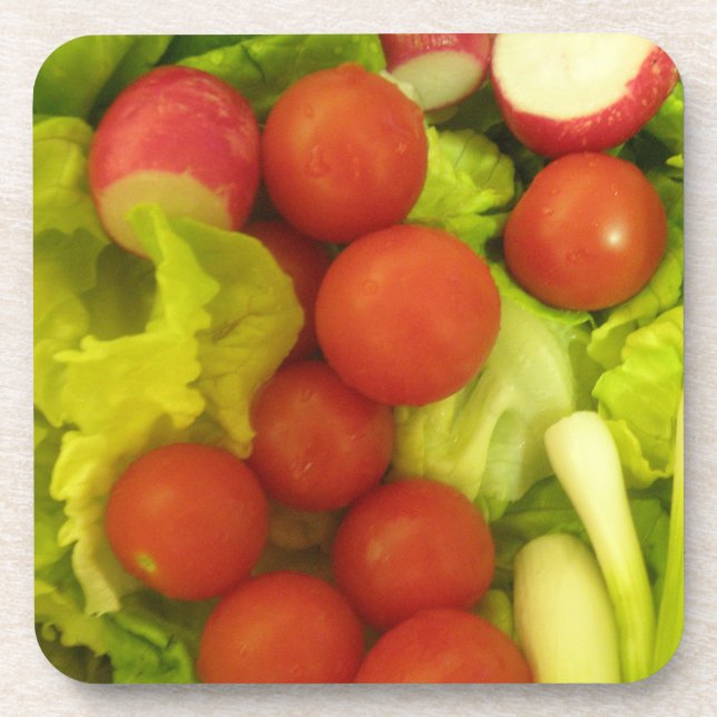Salad Vegetables Cork Coaster (Front)
