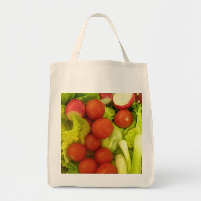 Salad Vegetables Organic Grocery Tote Bag (Front)