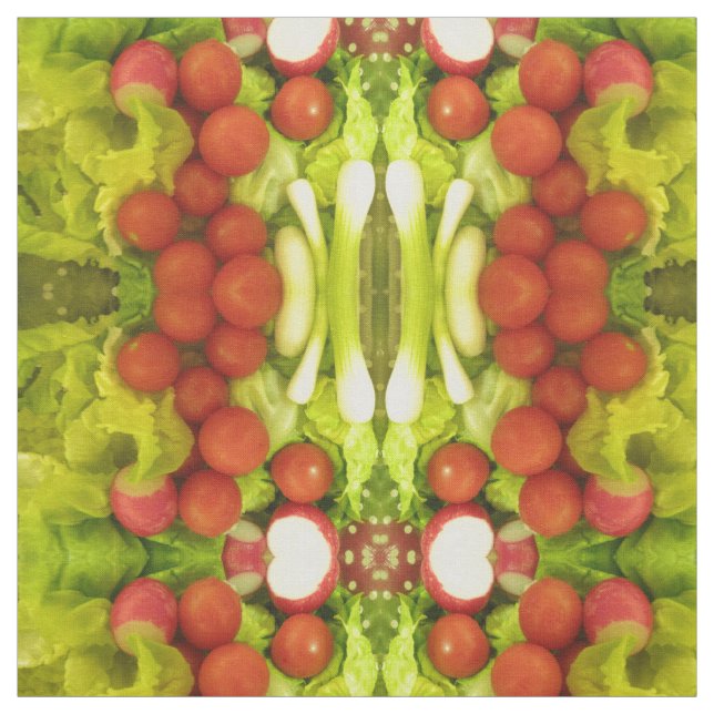 Salad Vegetables Patterned Craft Fabric (Swatch)