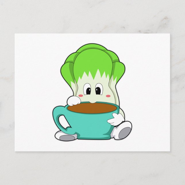 Salad with Cup of Coffee Postcard (Front)