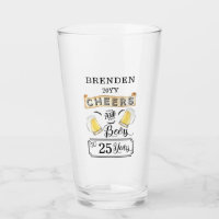 Salades et bières à 25 ans Anniversaire Verre