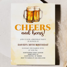 Salades et bières Verre Anniversaire Invitation de