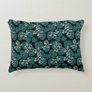 Salamander and Green Leaf Pattern Accent Pillow