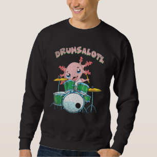 Salamander Drummer Amphibian Drums Drumsalotl Axol Sweatshirt