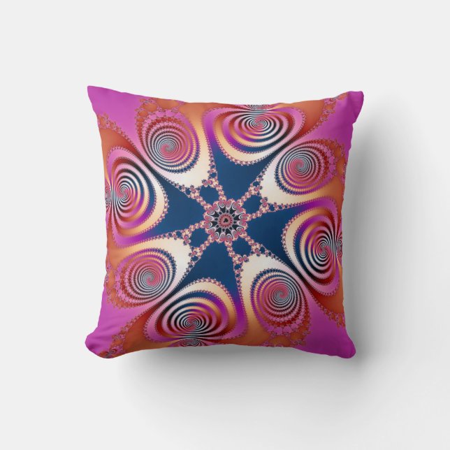 Salamander - Fractal Art Throw Pillow (Front)
