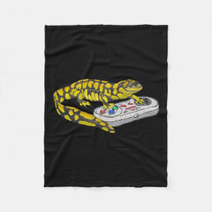 Salamander Playing Video Game Salamanders Gamers Fleece Blanket