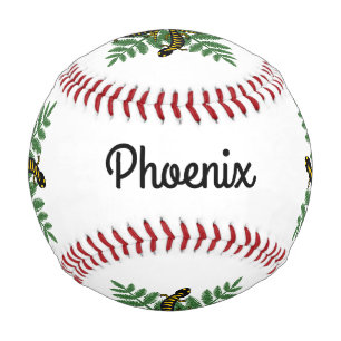 Salamanders and Fern leaves forest Custom Name Baseball