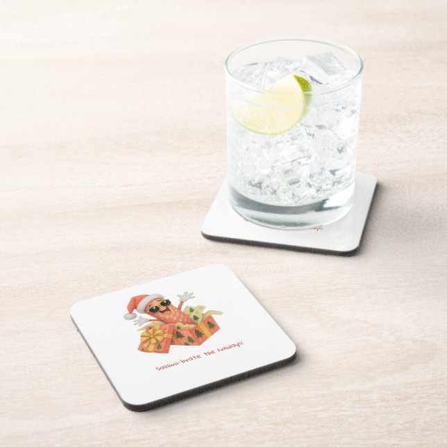 salami-brate the holidays! coaster (Right Side)